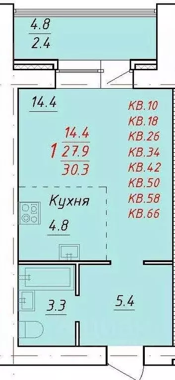 1-к кв. Алтайский край, Новоалтайск Индустриальная ул., 18 (30.3 м) - Фото 0