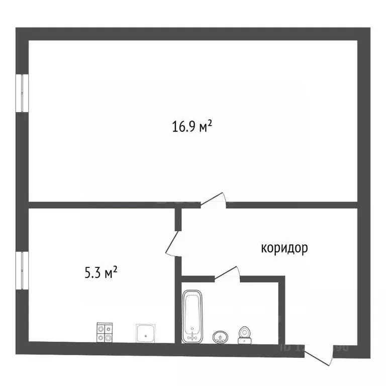 1-к кв. Воронежская область, Воронеж ул. Майская, 5 (29.3 м) - Фото 2