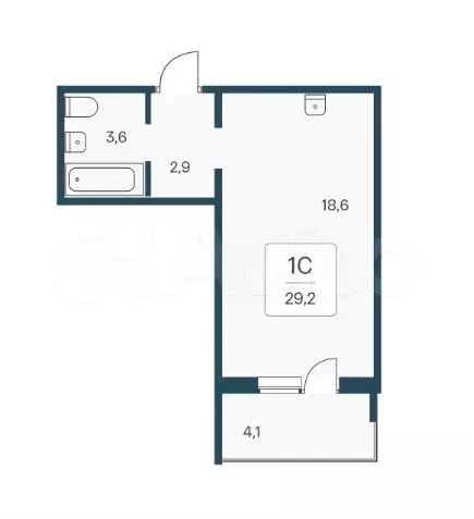 Квартира-студия, 29,2 м, 7/17 эт. - Фото 0