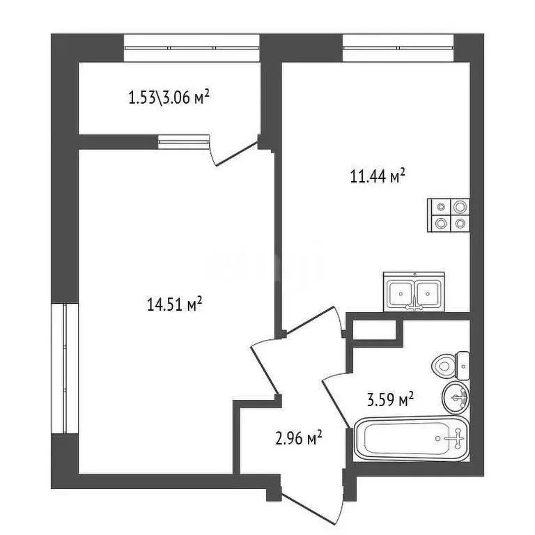 1-комнатная квартира: Санкт-Петербург, Полюстровский пр. (34.03 м) - Фото 1
