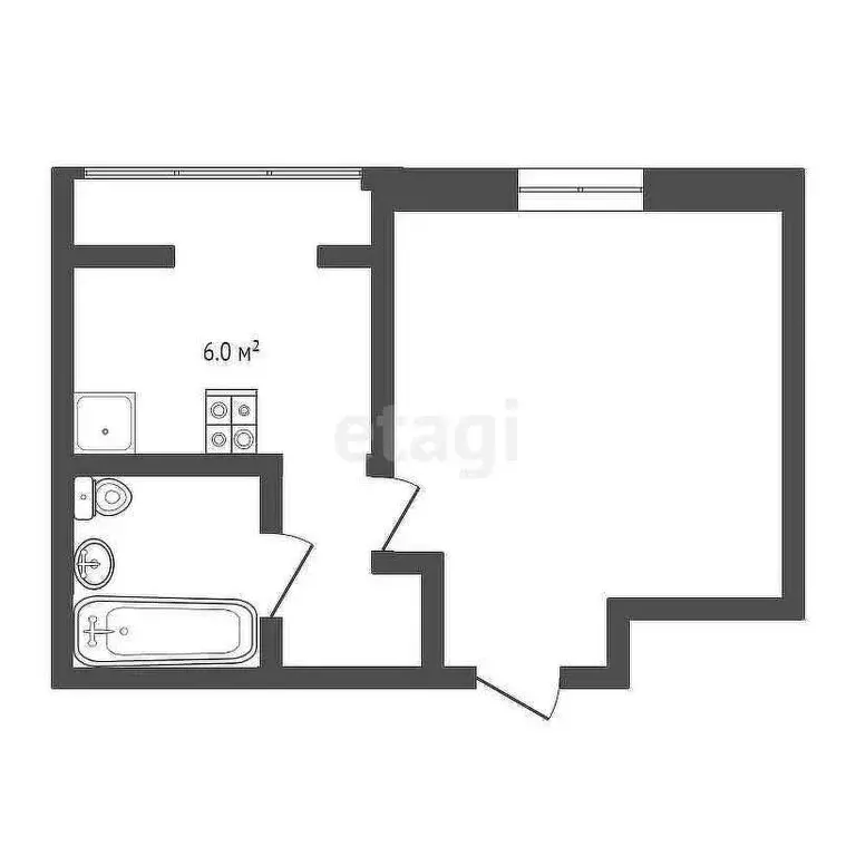 1-комнатная квартира: Усинск, Молодёжная улица, 22 (30.8 м) - Фото 1