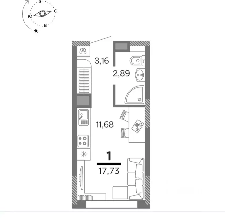 Студия Рязанская область, Рязань Метропарк тер., Метропарк жилой ... - Фото 1