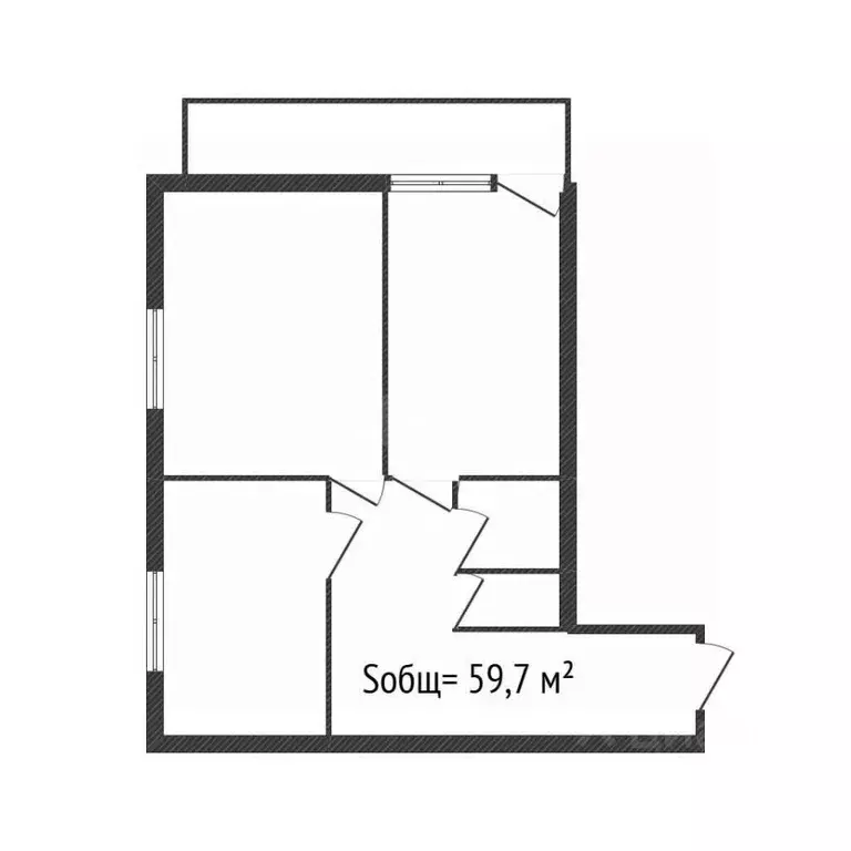2-к кв. Брянская область, Брянск ул. Евдокимова, 5 (59.7 м) - Фото 2