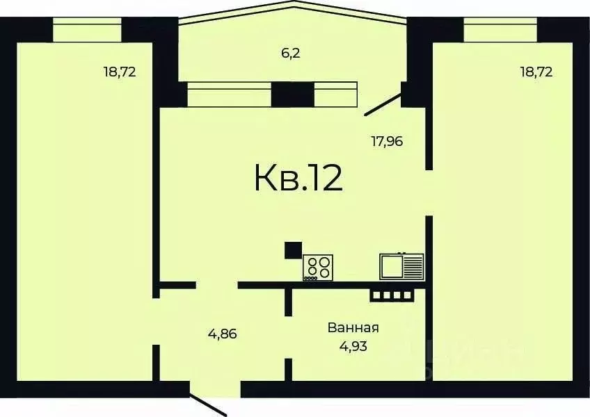 2-к кв. Свердловская область, Заречный ул. Счастливая, 4 (67.4 м) - Фото 0