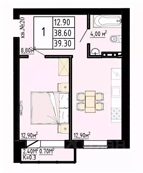 1-к кв. Ленинградская область, Коммунар г. Гатчинский муниципальный ... - Фото 1