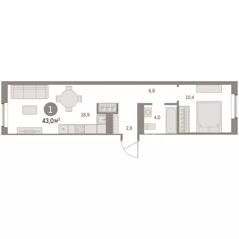 1-комнатная квартира: Курган, жилой район Центральный, ЖК Дом Кино ... - Фото 2