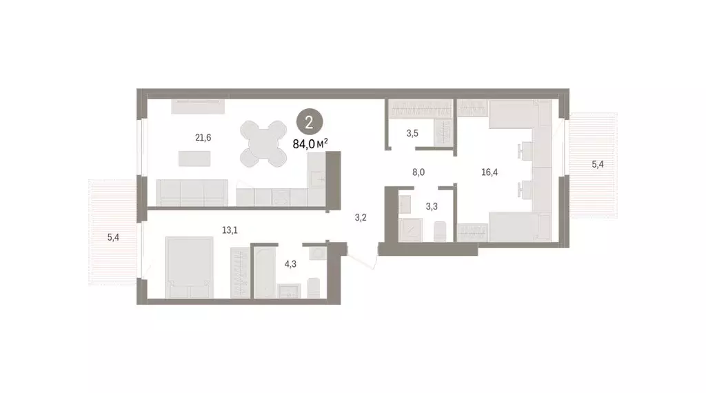 1-комнатная квартира: Новосибирский район, рабочий посёлок Краснообск, ... - Фото 2