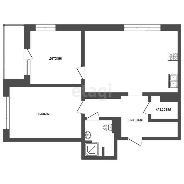 3-комнатная квартира: Набережные Челны, проспект Сююмбике, 36А (64 м) - Фото 1