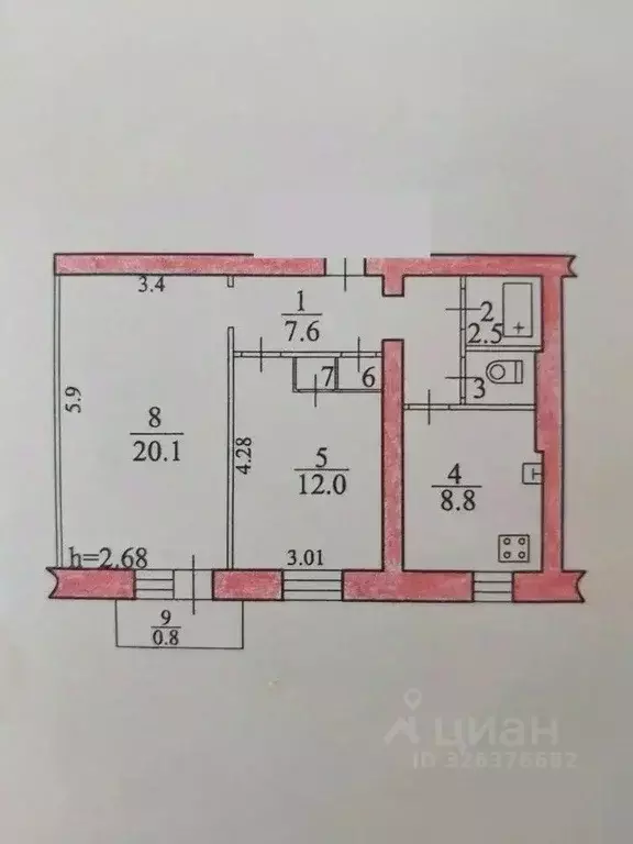 2-к кв. Еврейская автономная область, Биробиджан Советская ул., 66к1 ... - Фото 1