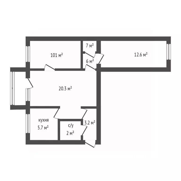 3-к кв. Амурская область, Благовещенск ул. Горького, 135 (56.0 м) - Фото 1