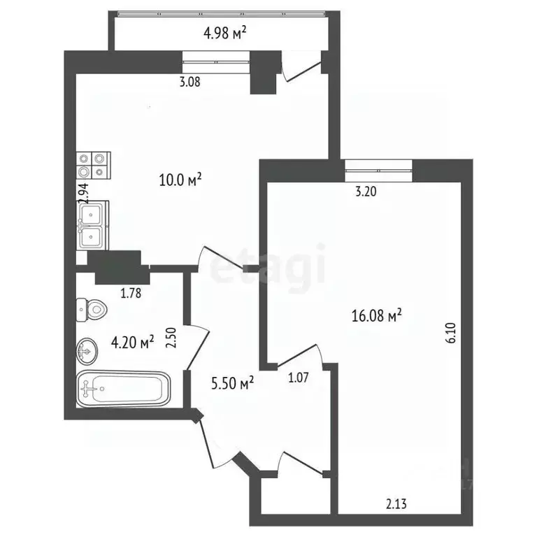 1-к кв. Севастополь ул. Горпищенко, 104Вк2 (38.7 м) - Фото 2