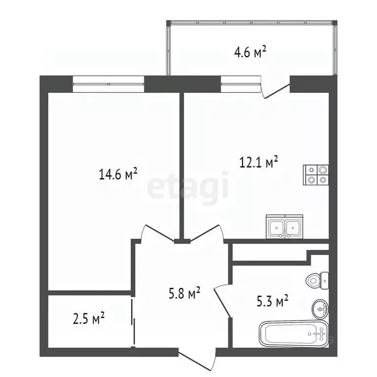 1-к кв. Санкт-Петербург Черниговская ул., 17 (41.6 м) - Фото 1