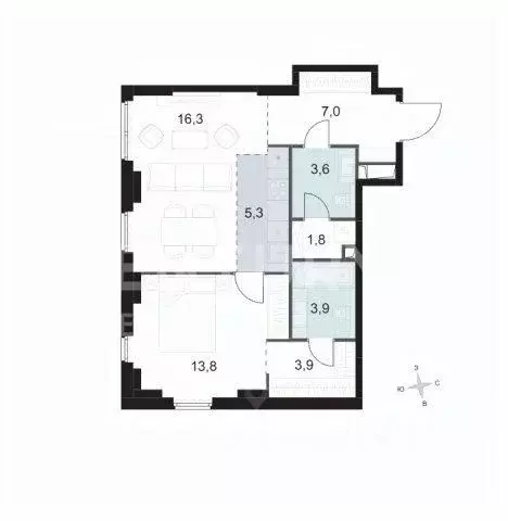 2-к кв. Москва Шелепихинская наб., 40к1 (58.0 м) - Фото 2