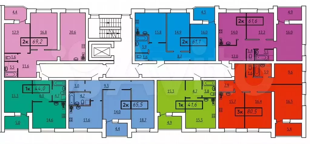 1-к. квартира, 44 м, 5/9 эт. - Фото 1