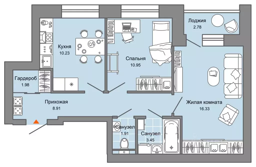 2-к кв. Кировская область, Киров Знак жилой комплекс (55.0 м) - Фото 0