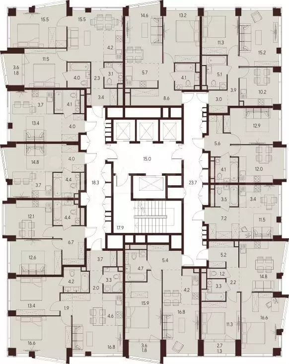 2-к. квартира, 59,5 м, 17/23 эт. - Фото 1