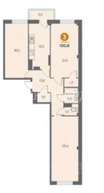 3-к кв. Ростовская область, Ростов-на-Дону просп. 40-летия Победы, ... - Фото 2