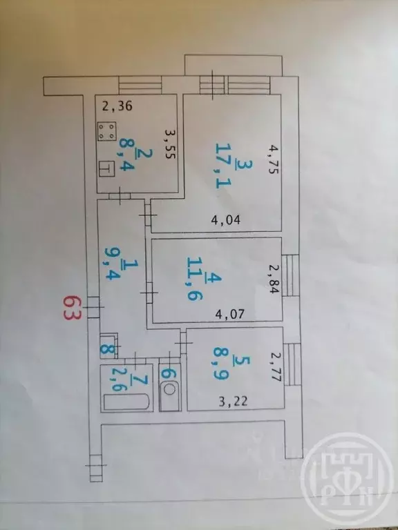 3-к кв. Ленинградская область, Сертолово Всеволожский район, ул. ... - Фото 2
