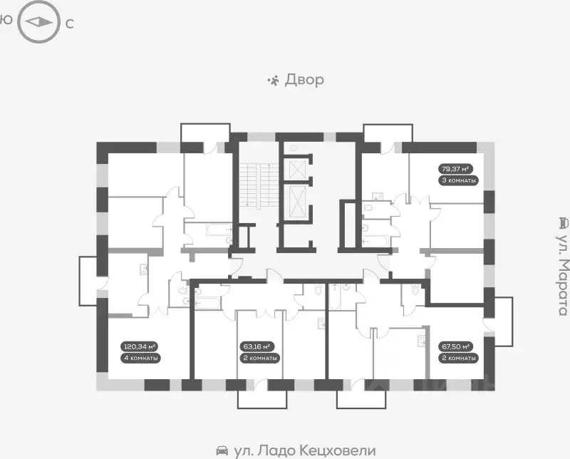 2-к кв. Красноярский край, Красноярск ул. Менжинского, 10Г (63.16 м) - Фото 1