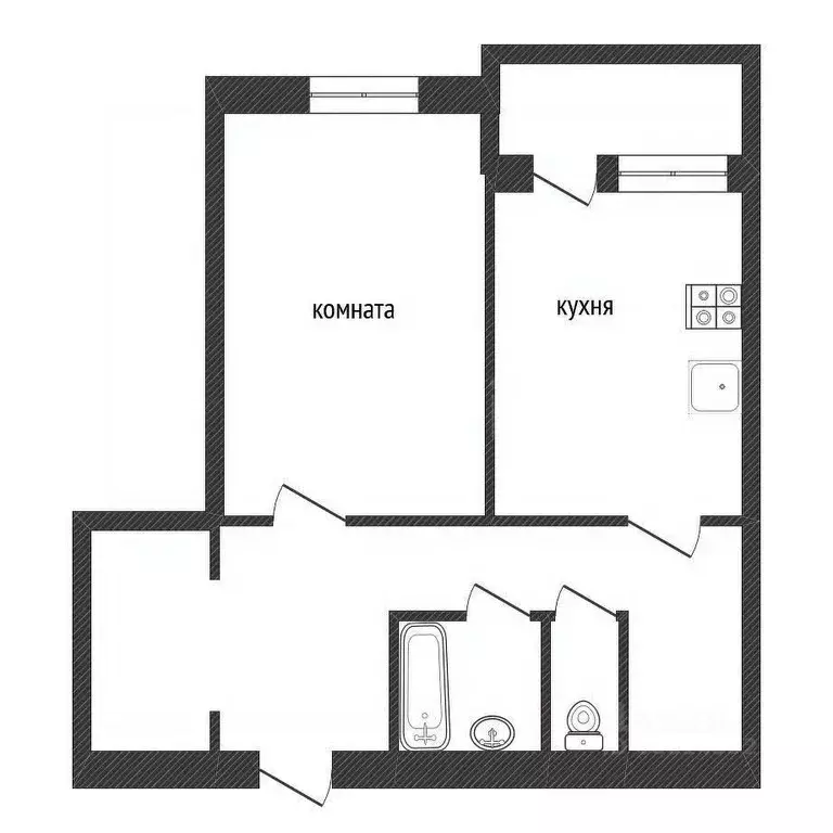 1-к кв. Ленинградская область, Кириши просп. Ленина, 55 (48.0 м) - Фото 1