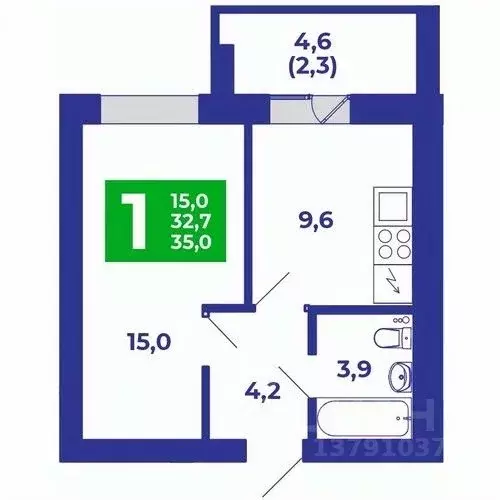 1-к кв. Башкортостан, Стерлитамакский район, Отрадовский сельсовет, с. ... - Фото 1