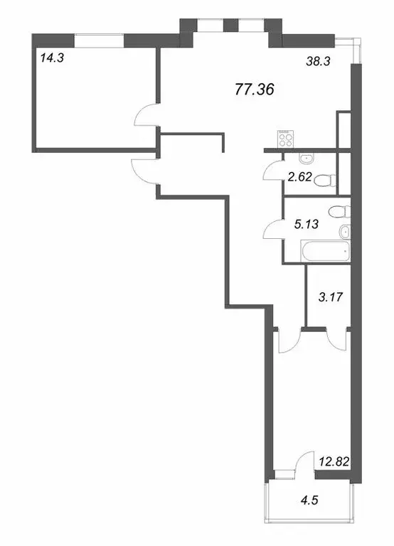 2-комнатная квартира: Санкт-Петербург, Заставская улица, 30 (77.62 м) - Фото 0