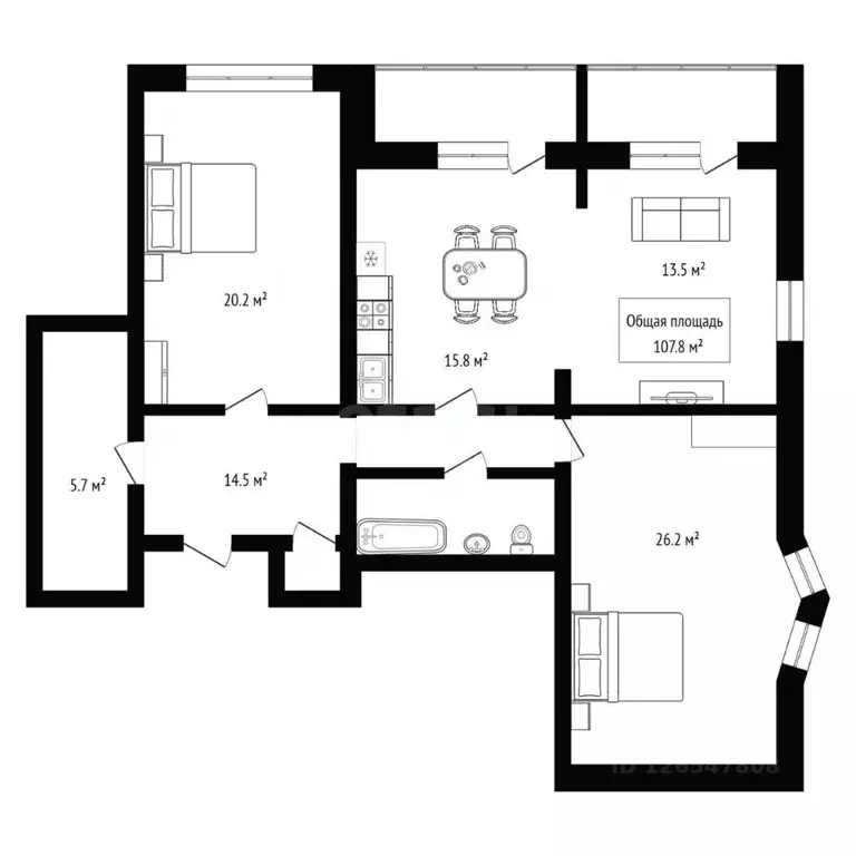 3-к кв. Новосибирская область, Бердск ул. Красная Сибирь, 128 (107.8 ... - Фото 2