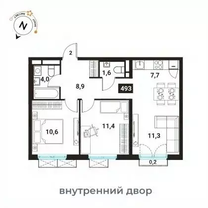 3-к кв. Москва Большая Филевская ул., 3к2 (56.5 м) - Фото 0