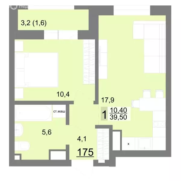 1-комнатная квартира: Екатеринбург, улица Металлургов, 63 (39.5 м) - Фото 0