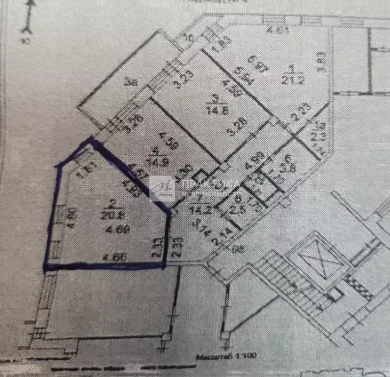 Студия Москва д. Ивановское, ул. Семена Гордого, 12 (21.0 м) - Фото 2