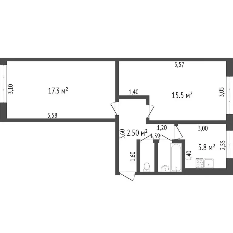 2-комнатная квартира: Черногорск, Садовая улица, 7 (47 м) - Фото 0