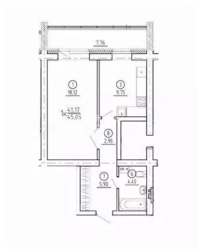 1-к кв. Томская область, Томский район, д. Кисловка, Северный мкр ул. ... - Фото 2