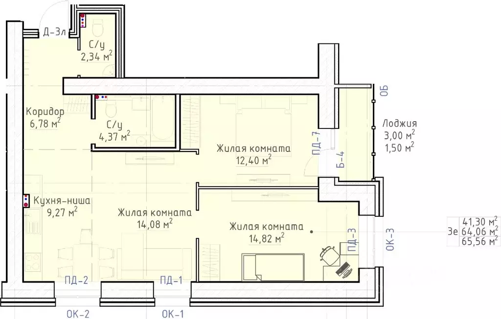 3-к кв. Кировская область, Киров Красный Химик мкр,  (65.56 м) - Фото 0