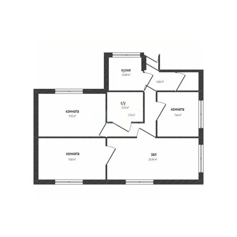 3-к кв. Брянская область, Суземка рп пер. 1-й Пушкина, 11 (69.3 м) - Фото 2