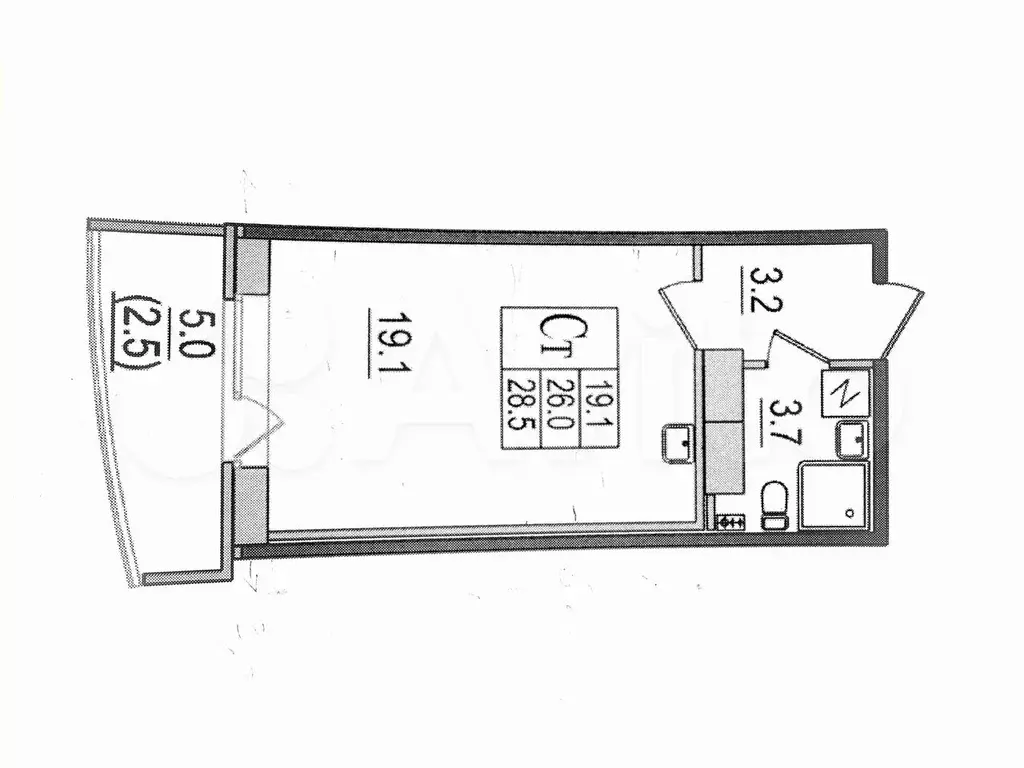Квартира-студия, 28 м, 6/17 эт. - Фото 0