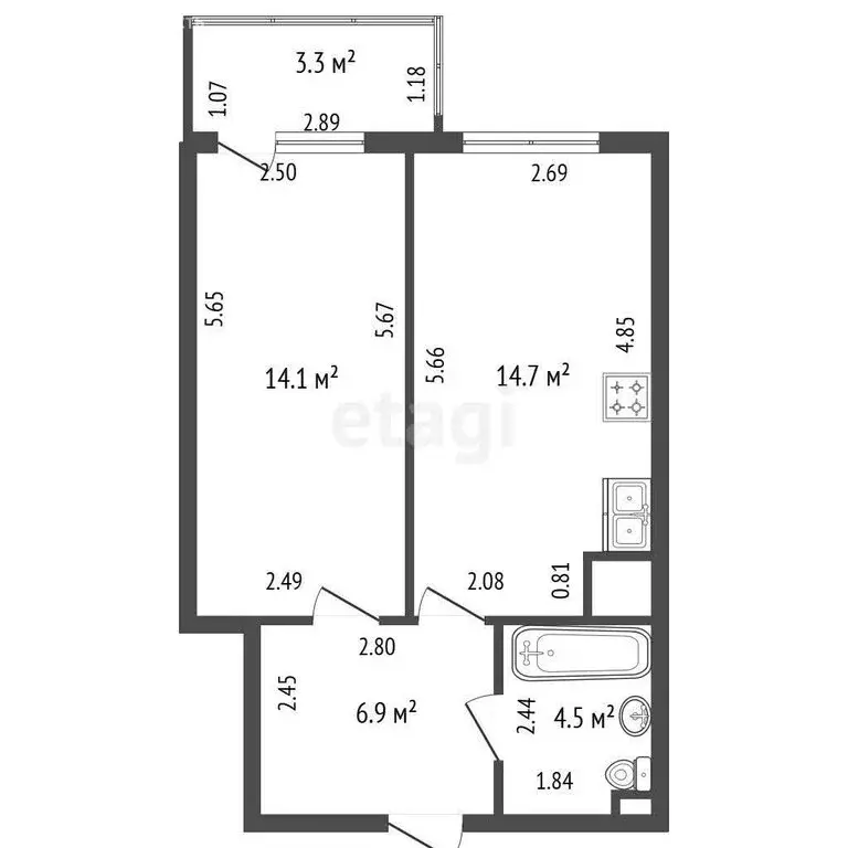 1-комнатная квартира: Санкт-Петербург, улица Цимбалина, 25 (40.2 м) - Фото 1