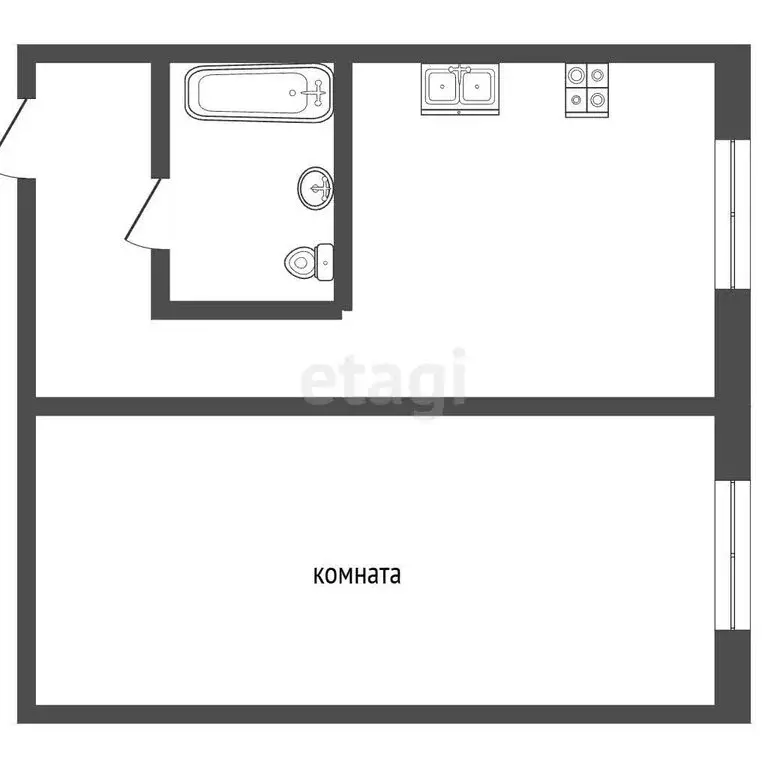 1-комнатная квартира: Миасс, Юбилейный переулок, 9 (28 м) - Фото 1