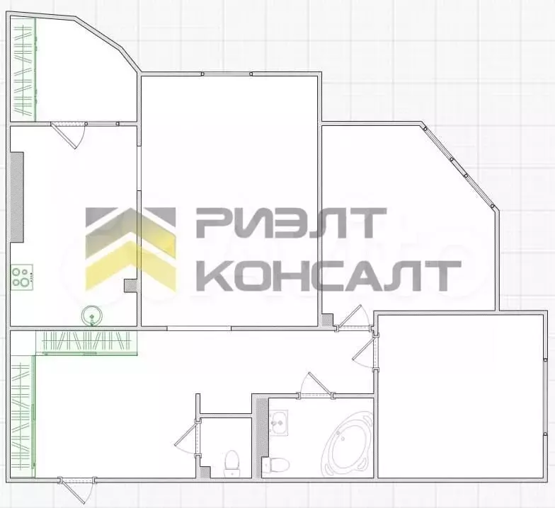 3-к. квартира, 108,5 м, 12/16 эт. - Фото 0