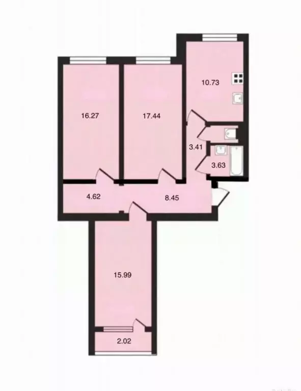 3-к кв. Санкт-Петербург ул. Композиторов, 31к2 (80.54 м) - Фото 2
