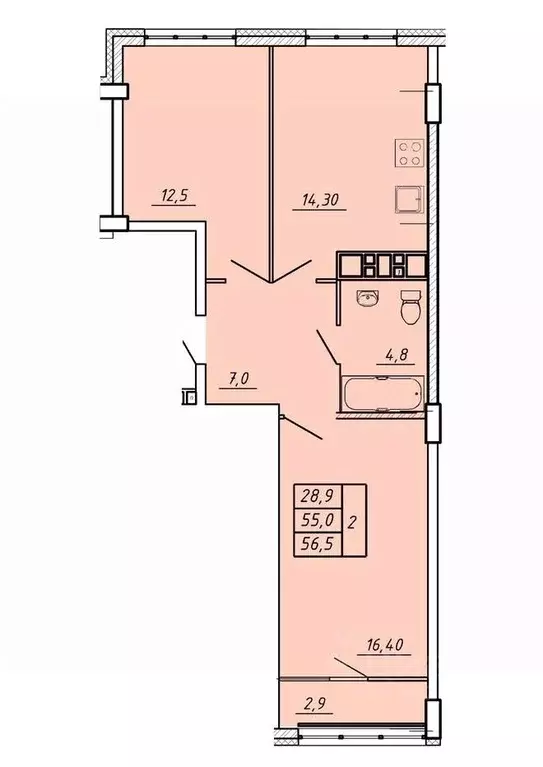 2-к кв. Ивановская область, Иваново Видный мкр,  (56.5 м) - Фото 0