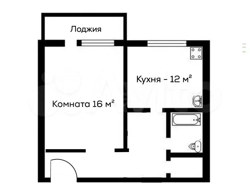 1-к. квартира, 37,5 м, 2/9 эт. - Фото 0