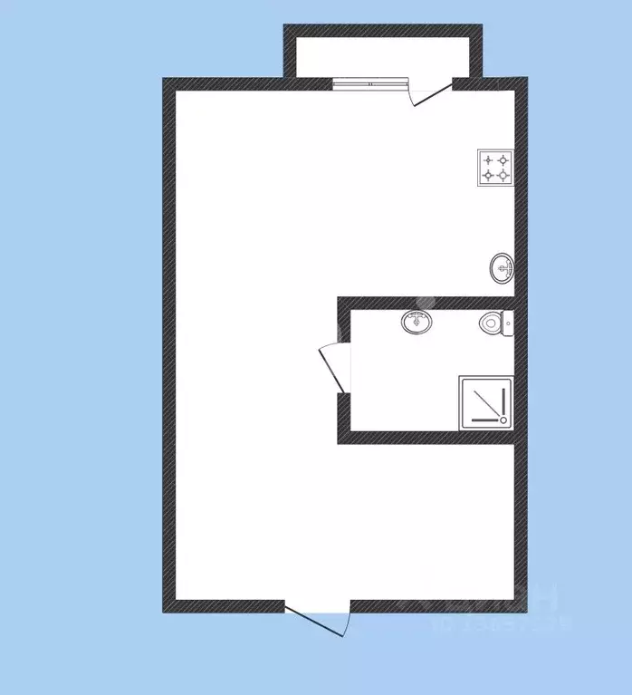 1-к кв. Иркутская область, Иркутск ул. Баумана, 271 (30.0 м) - Фото 2