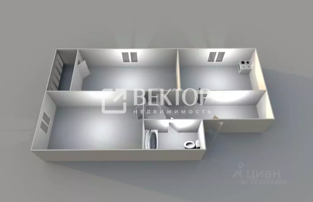 2-к кв. Костромская область, Кострома ул. 7-я Рабочая, 36 (61.5 м) - Фото 2