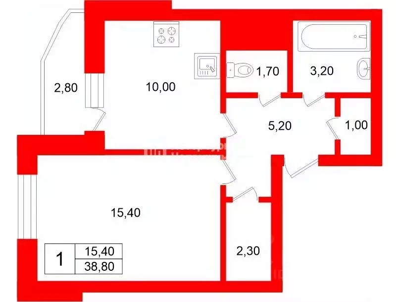 1-к кв. Санкт-Петербург пос. Парголово, ул. Федора Абрамова, 23к1 ... - Фото 1