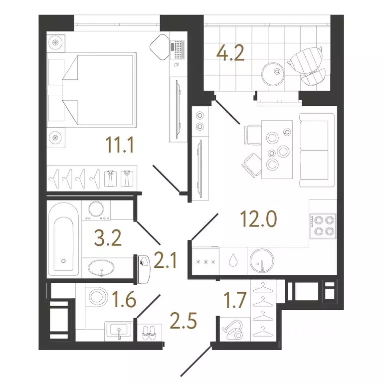 1-к кв. Санкт-Петербург ул. Бабушкина, 2 (34.2 м) - Фото 0