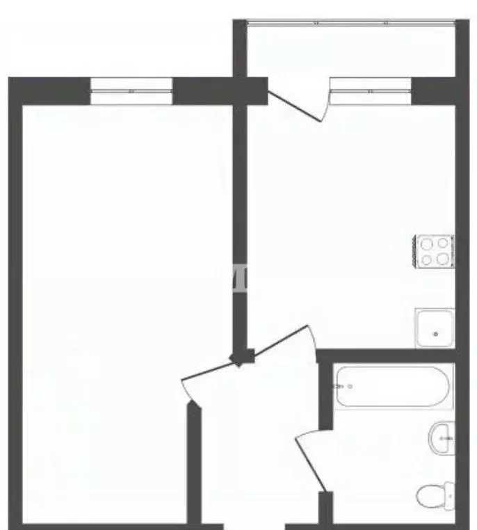 1-к кв. Тюменская область, Тюмень ул. Клары Цеткин, 61к3 (37.8 м) - Фото 1