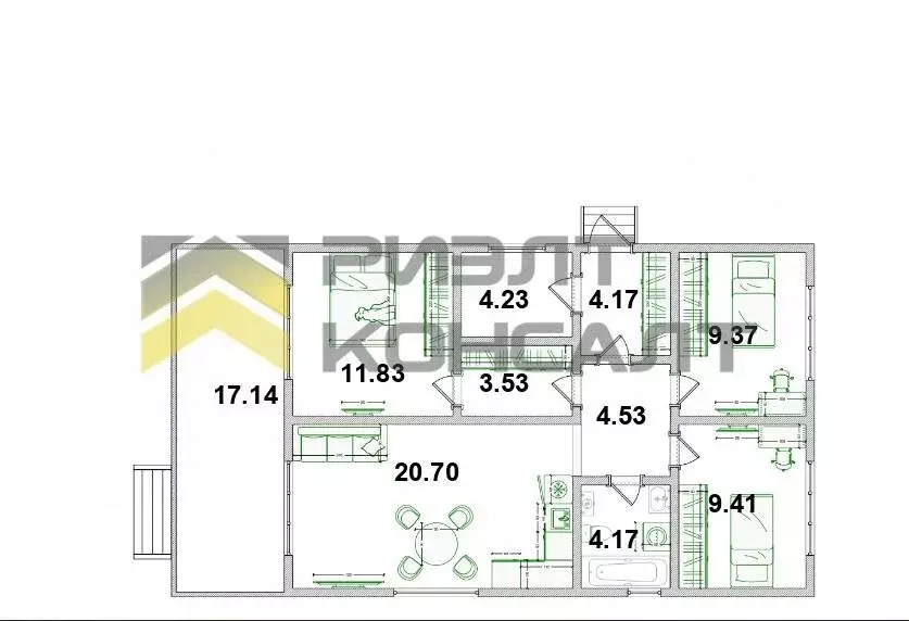 Дом в село Надеждино, КП Зелёный берег (85 м) - Фото 2