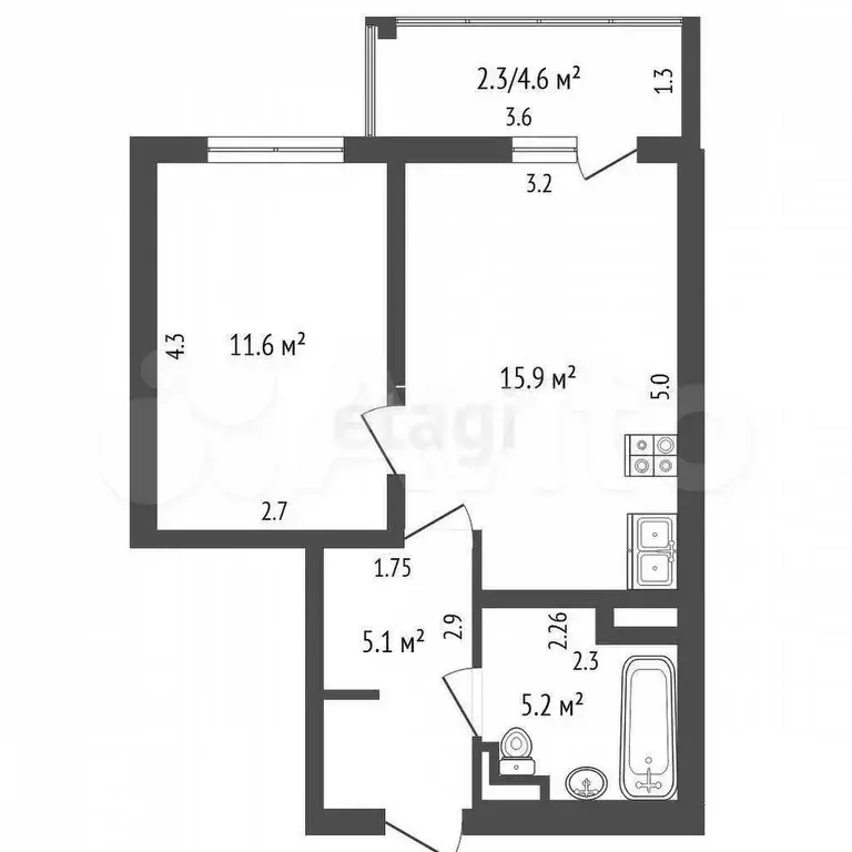 1-к. квартира, 37 м, 7/9 эт. - Фото 0