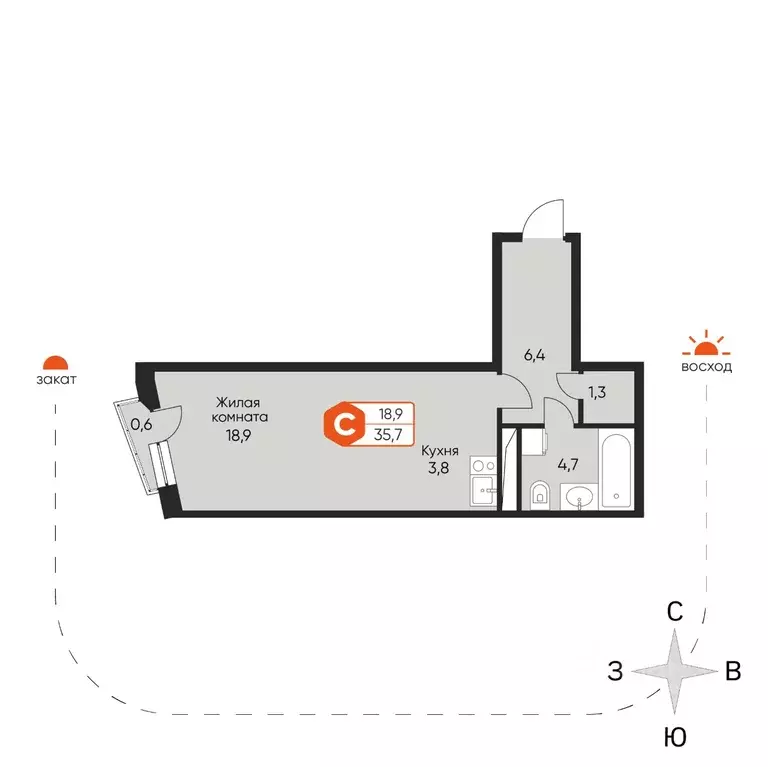 1-к кв. Московская область, Химки Сходня мкр, ул. Фрунзе, 30 (35.3 м) - Фото 1