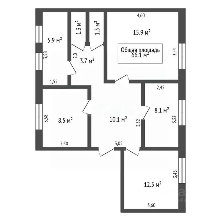 3-к кв. Новосибирская область, Новосибирск Старое ш., 8 (66.1 м) - Фото 2
